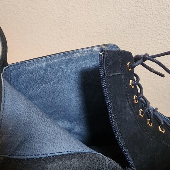 Marc Nolan Odin Boots Mens Size 14 Blue Suede Combat Zip Ankle Lug Sole main image 8